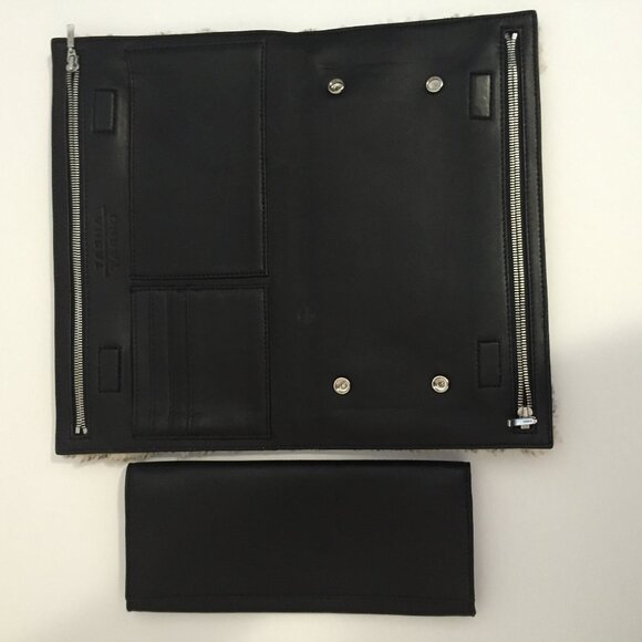 Genuine Fur & Leather Clutch – Luxe Tan Shearling with Black Snakeskin Print - Picture 11 of 11